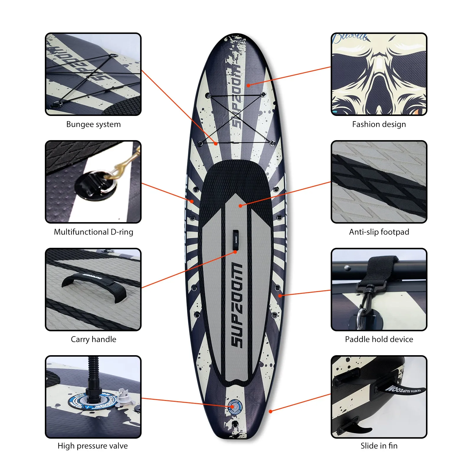 10'6" all-round skull graffiti style inflatable paddle board｜Supzoom