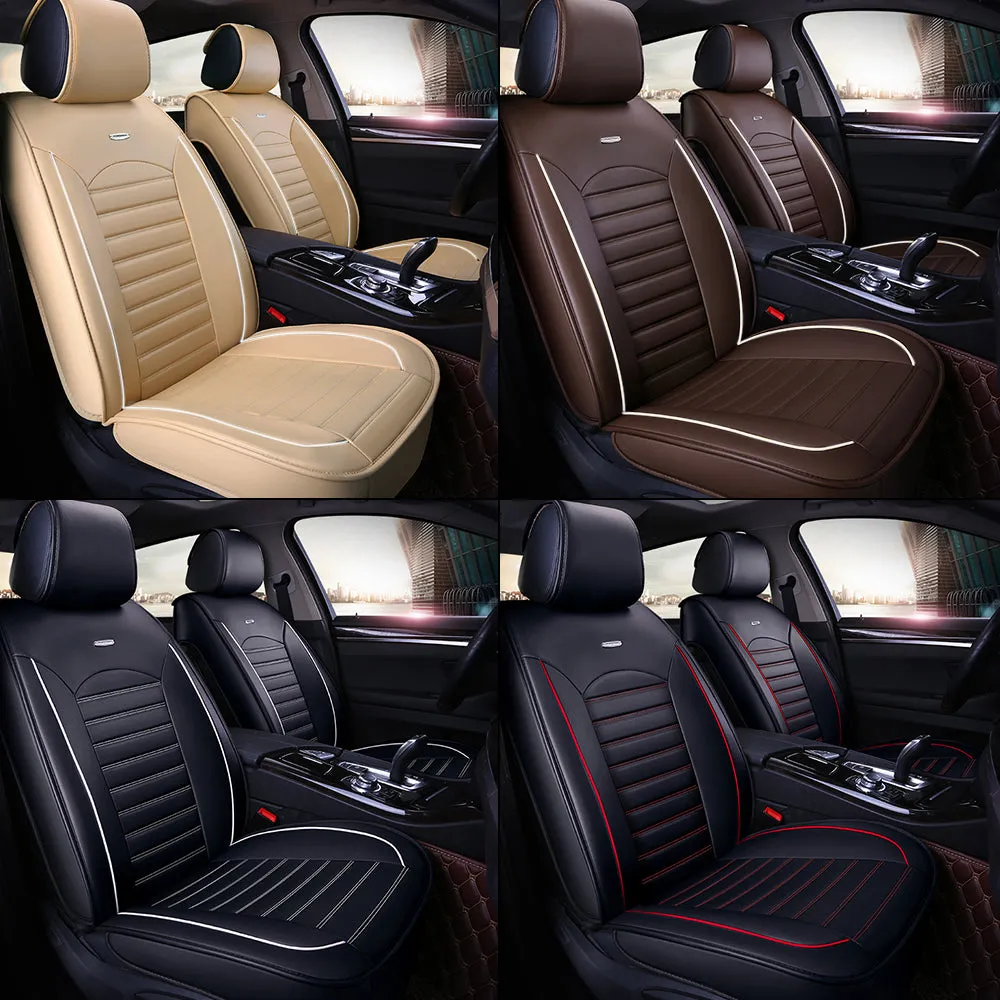 5 Seats Car Seat Covers Deluxe PU Leather Seat Cushion Full Set Cover