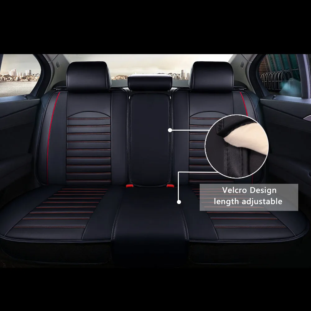5 Seats Car Seat Covers Deluxe PU Leather Seat Cushion Full Set Cover