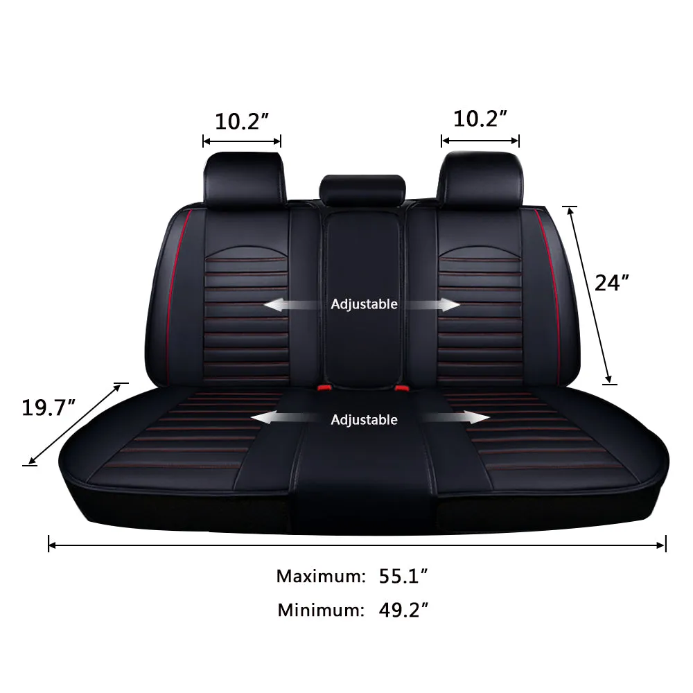 5 Seats Car Seat Covers Deluxe PU Leather Seat Cushion Full Set Cover