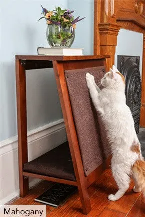A-Frame Cat Bed and End Table - Mahogany