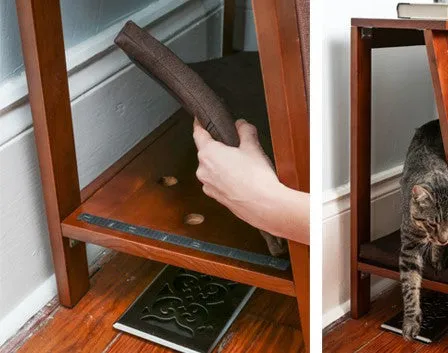 A-Frame Cat Bed and End Table - Mahogany
