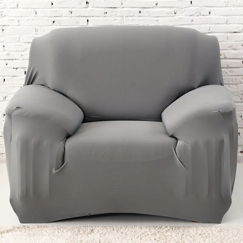 Anyhouz 1 Seater Sofa Cover Plain Rose Red Style and Protection For Living Room Sofa Chair Elastic Stretchable Slipcover