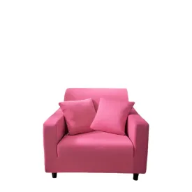 Anyhouz 1 Seater Sofa Cover Plain Rose Red Style and Protection For Living Room Sofa Chair Elastic Stretchable Slipcover