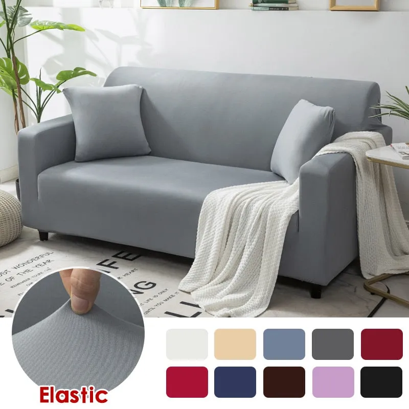 Anyhouz 1 Seater Sofa Cover Plain Rose Red Style and Protection For Living Room Sofa Chair Elastic Stretchable Slipcover