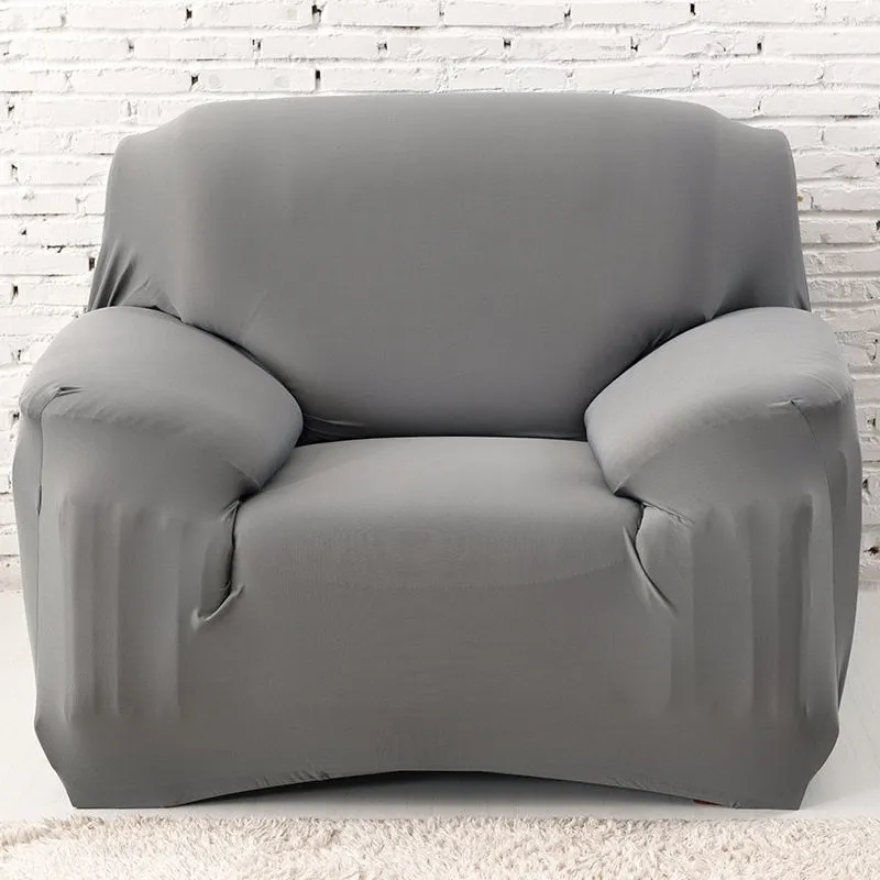 Anyhouz 2 Seater Sofa Cover Plain Orange Style and Protection For Living Room Sofa Chair Elastic Stretchable Slipcover