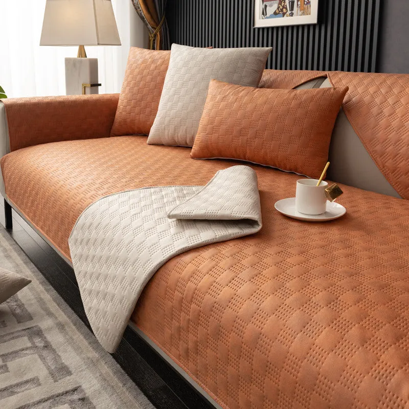 Etta Faux Leather Waterproof Versatile Couch Cover