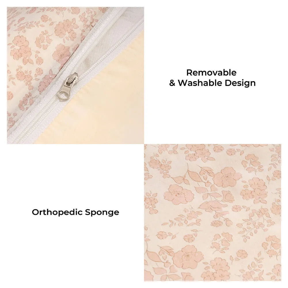 Floral Orthopedic Dog Bed Calming Pet Bed with Pillow