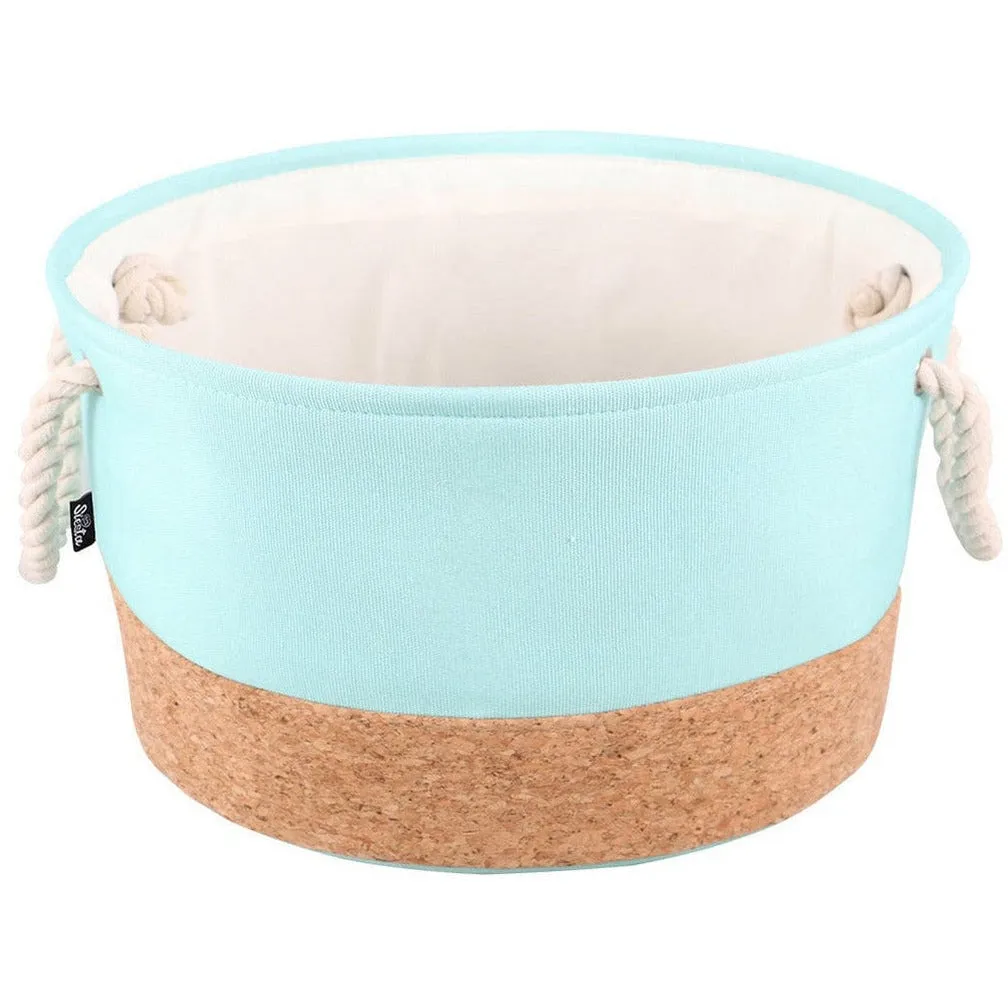 Guava Cork & Poly basket round L - 45x45x25cm green