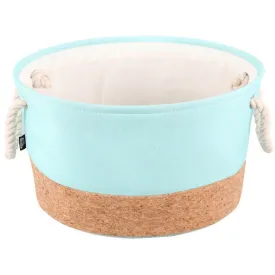 Guava Cork & Poly basket round L - 45x45x25cm green