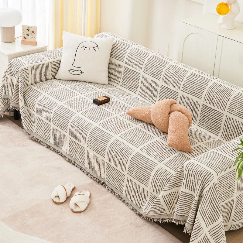 Jordyn Geometric Couch Sofa Cover Blanket