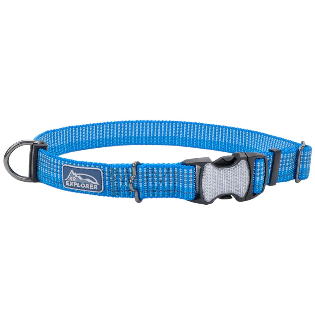 K9 Explorer® Brights Reflective Adjustable Dog Collar, Blue Small