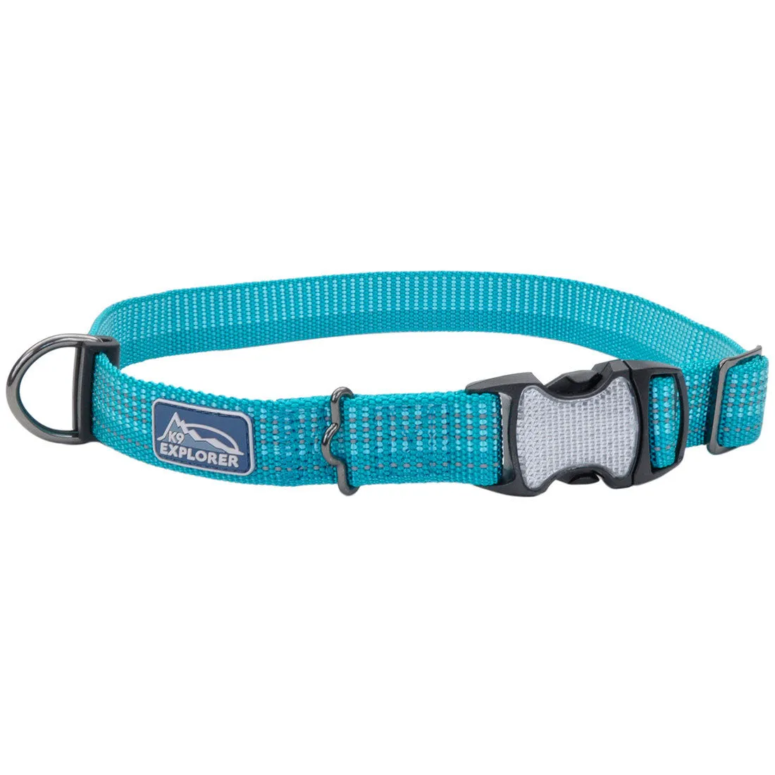 K9 Explorer® Brights Reflective Adjustable Dog Collar, Teal Small