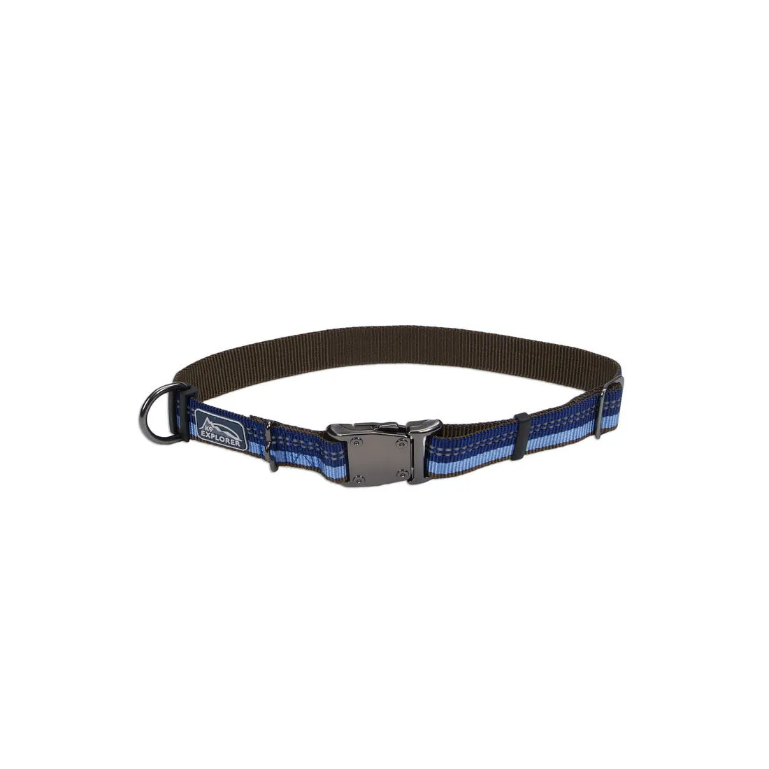 K9 Explorer® Reflective Adjustable Dog Collar, Blue Medium