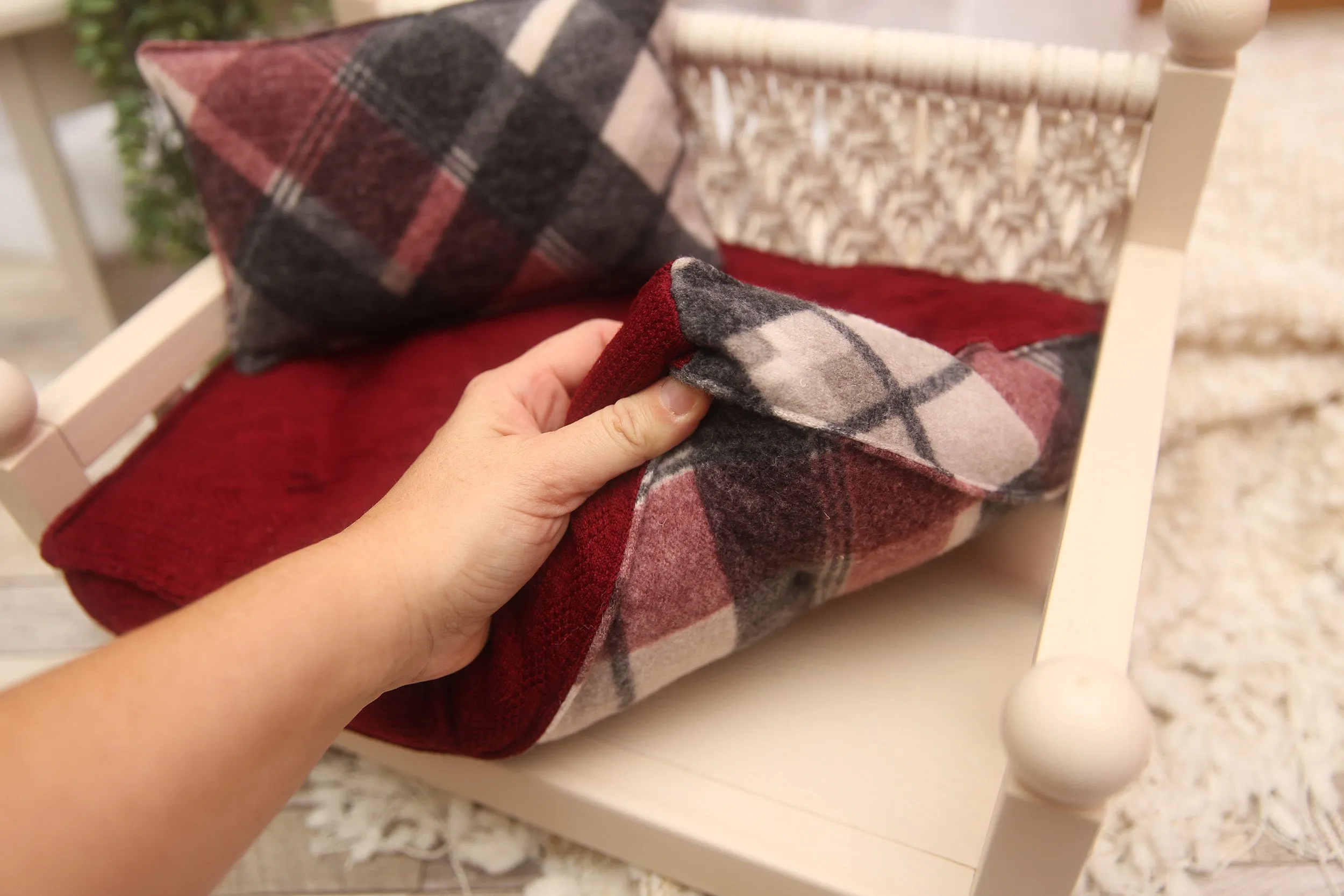 Made to Order REVERSIBLE 2 Color Argyle Christmas- NB Mattress