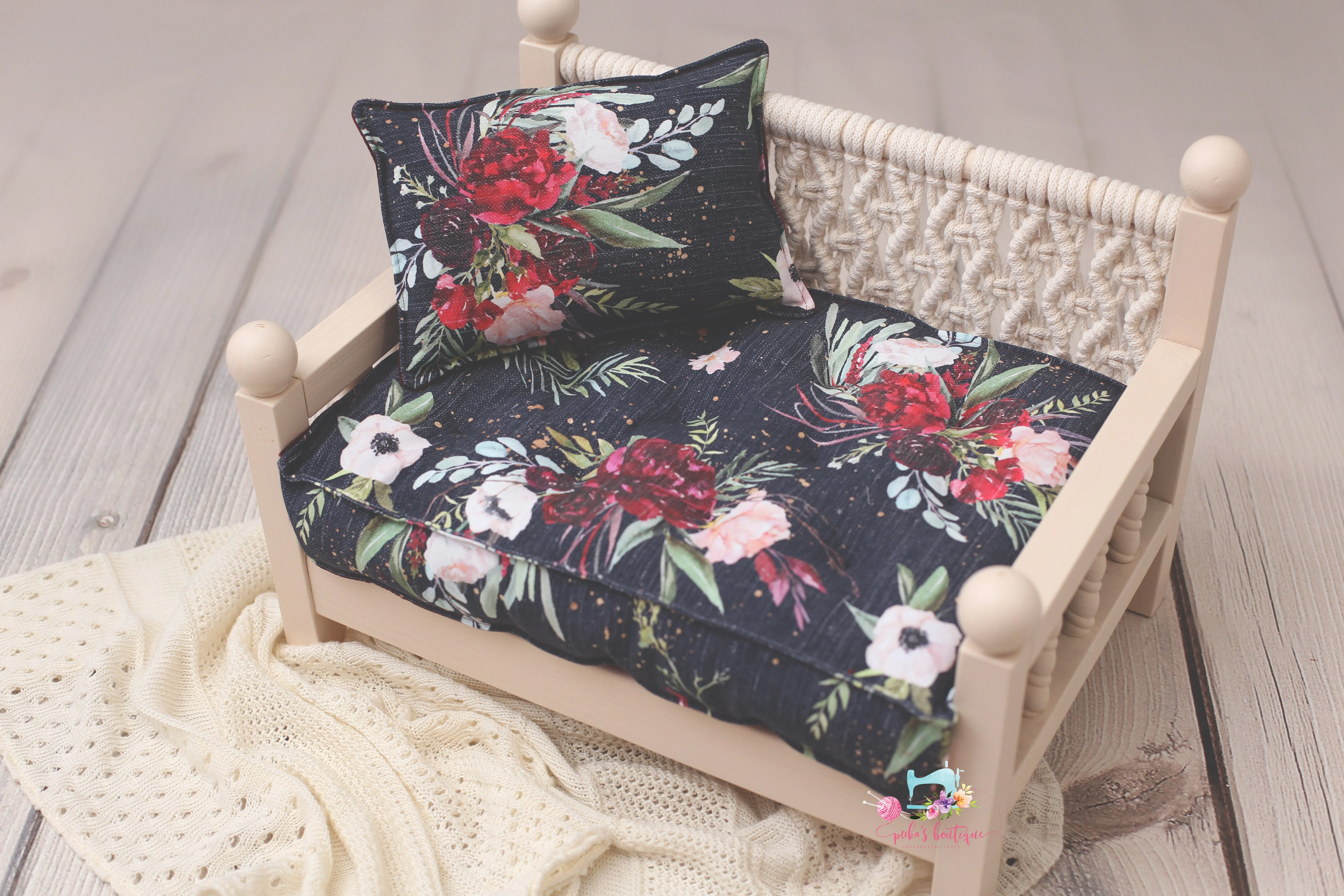 Made to Order REVERSIBLE 2 Color Cranberry Christmas Bouquet- NB Mattress