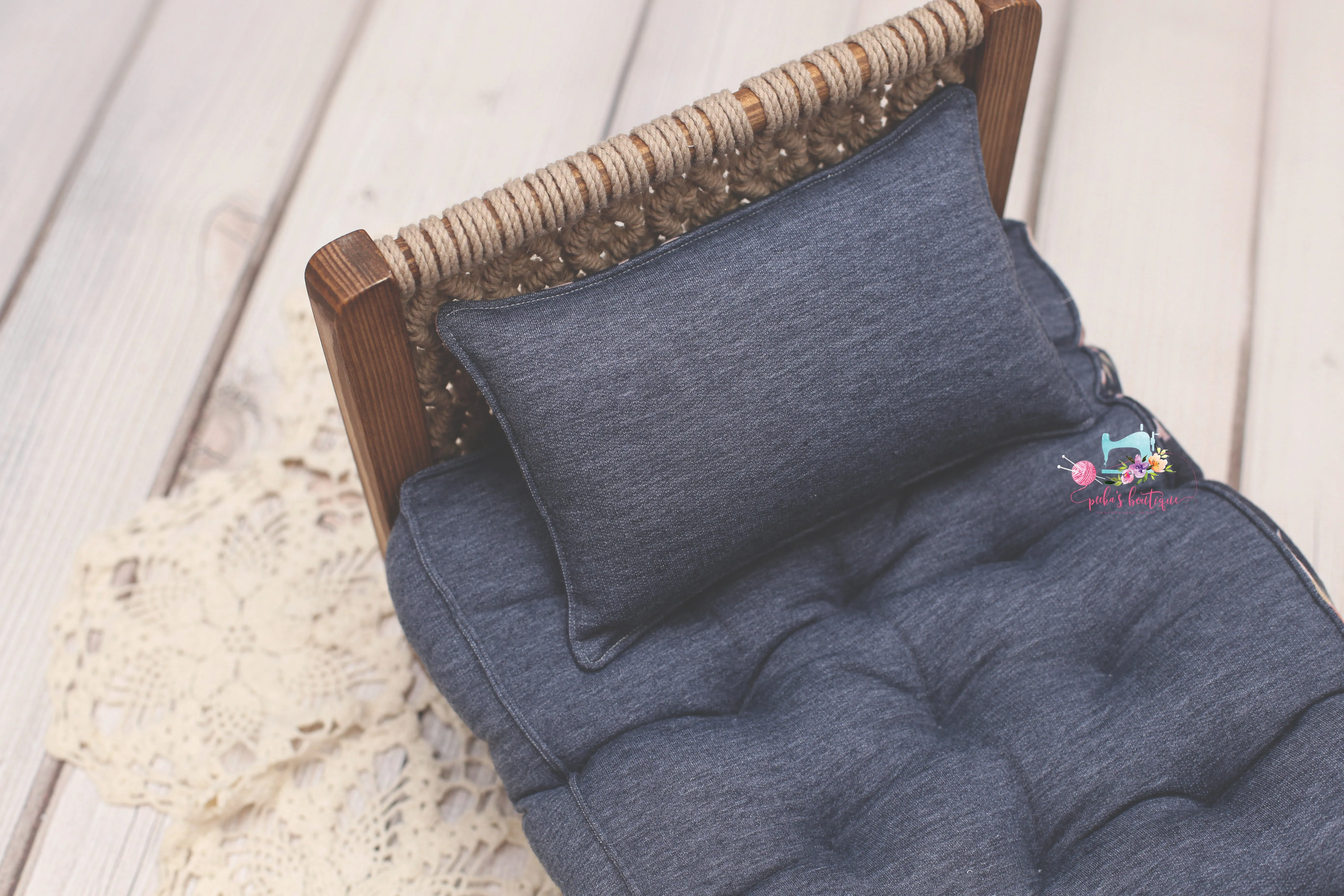 Made to Order REVERSIBLE 2 Color Denim Floral- NB Mattress