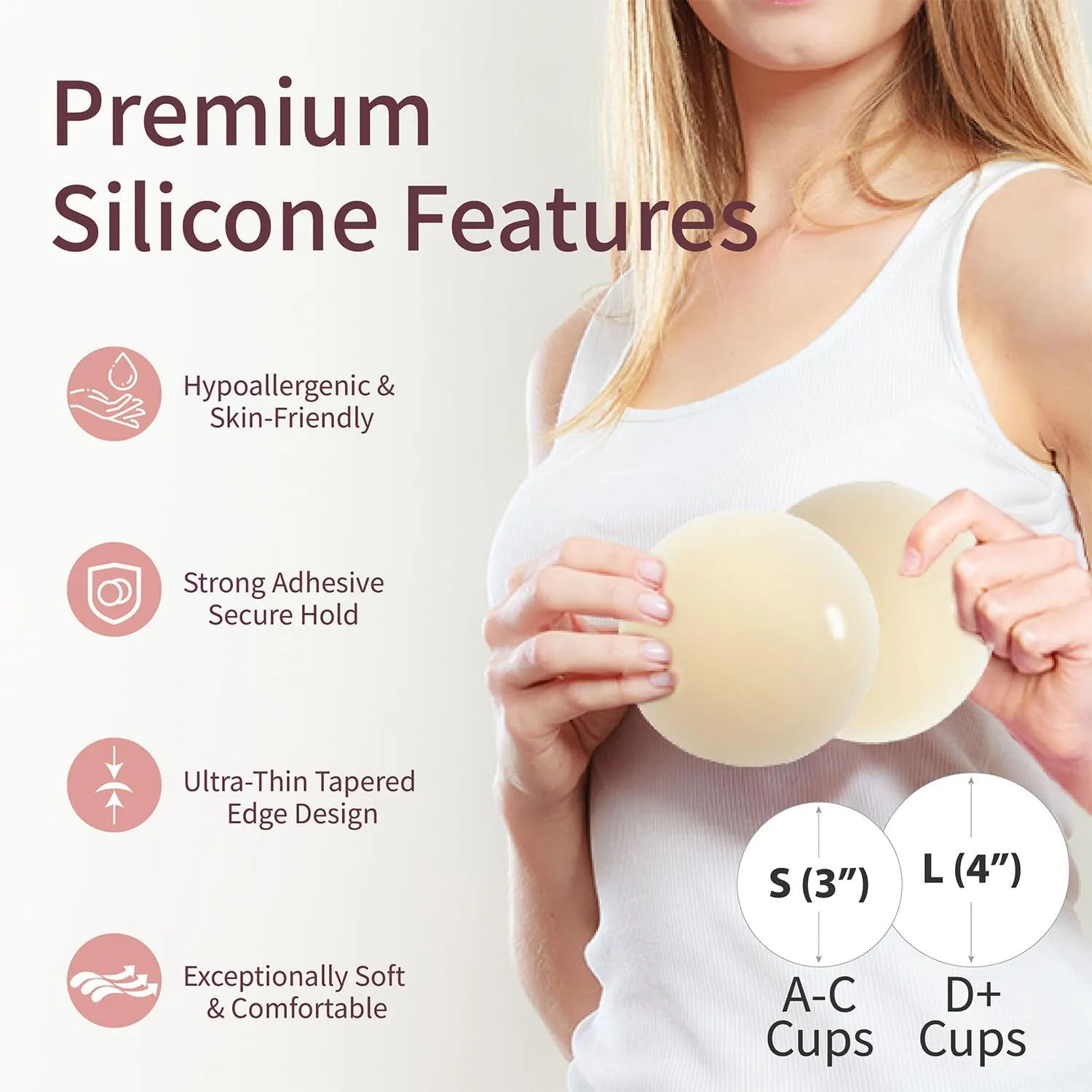 Nipple Covers for Women  Pasties Cakes Body Sticky Adhesive Silicone Nipple Covers Reusable & Waterproof No Show