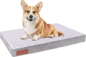 Orthopedic Dog Bed for Medium Dogs Waterproof Dog Bed with Removable Washable Cover Egg Crate Foam Support, Dark Gray, 30x20 Inch