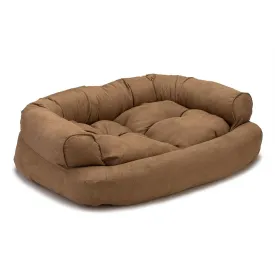 Overstuffed Luxury Dog Sofa Bed Camel