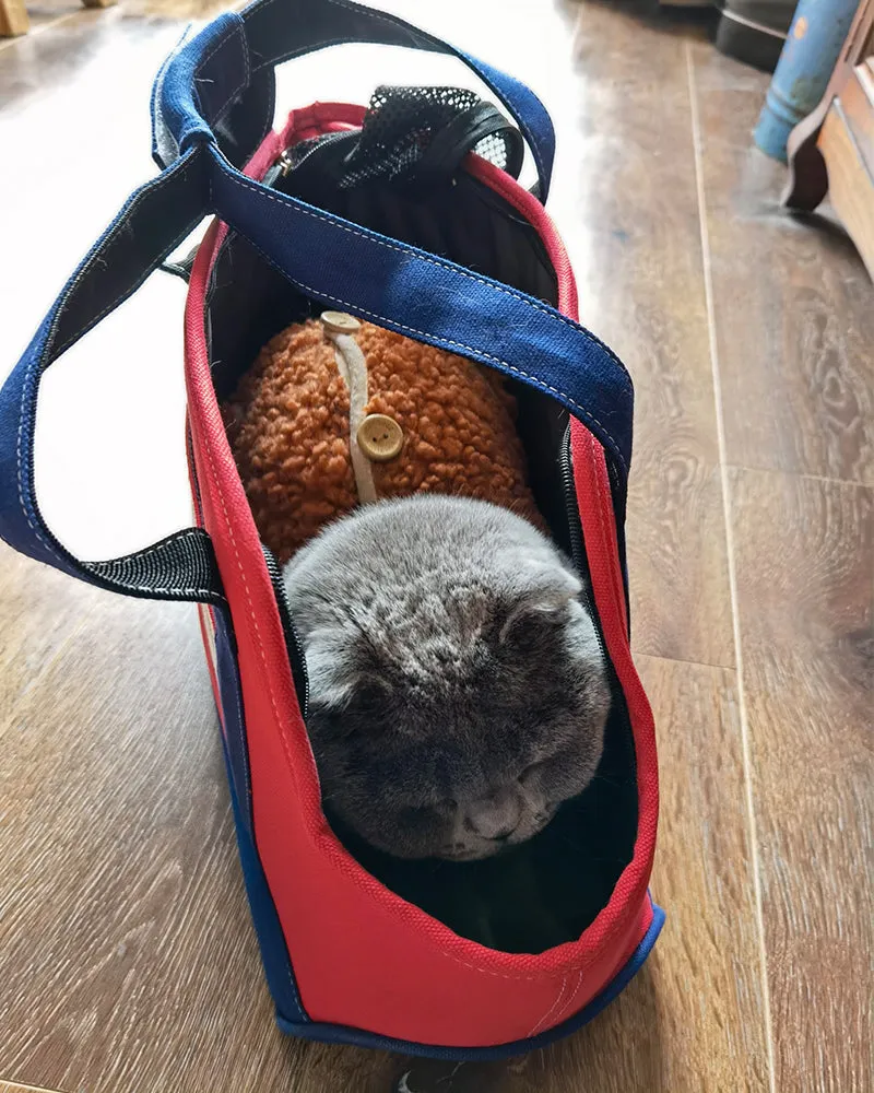 POPPILOT pet backpack, satchel type cat and dog backpack (suitable for small dogs and cats), safer multifunctional pet backpack
