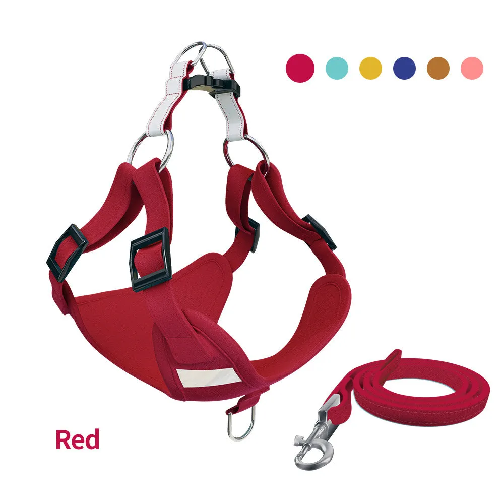 Reflective Suede Dog Vest