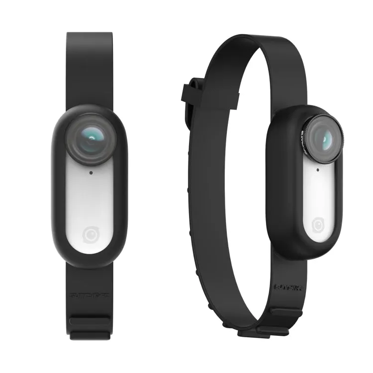 Sunnylife  IST-Q9335 Camera Strap Silicone Protective Cover Wristband Palm Backpack Bicycle Strap Cat Collar For Insta360 GO2(Black)
