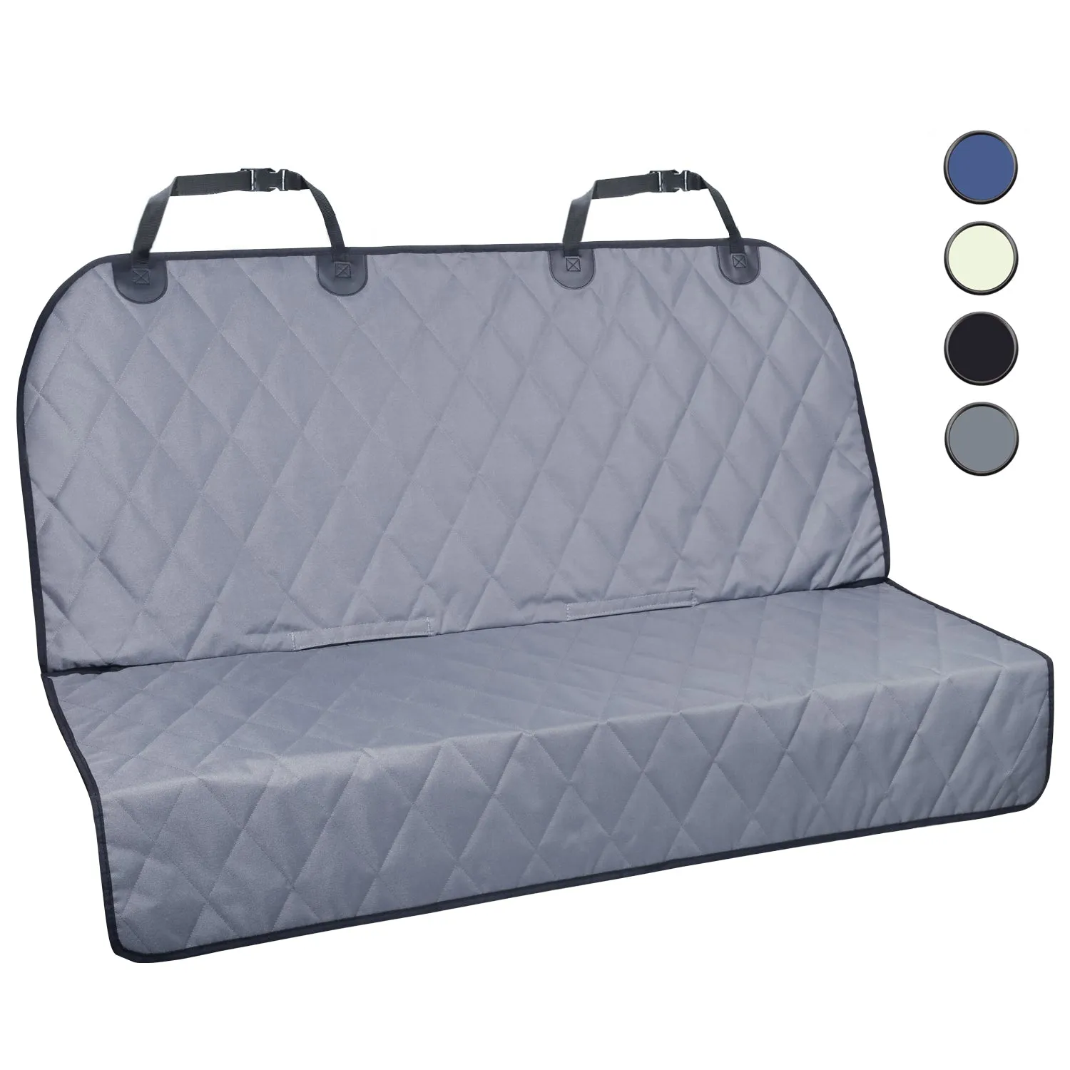 VIVAGLORY Dog Seat Cover for Back Seat, No-Skirt Design, Quilted & Durable 600 D Oxford Car Seat Cover with Anti-Slip Backing for Most Cars, SUVs & MPVs, Heather Black, 46" L * 57" W