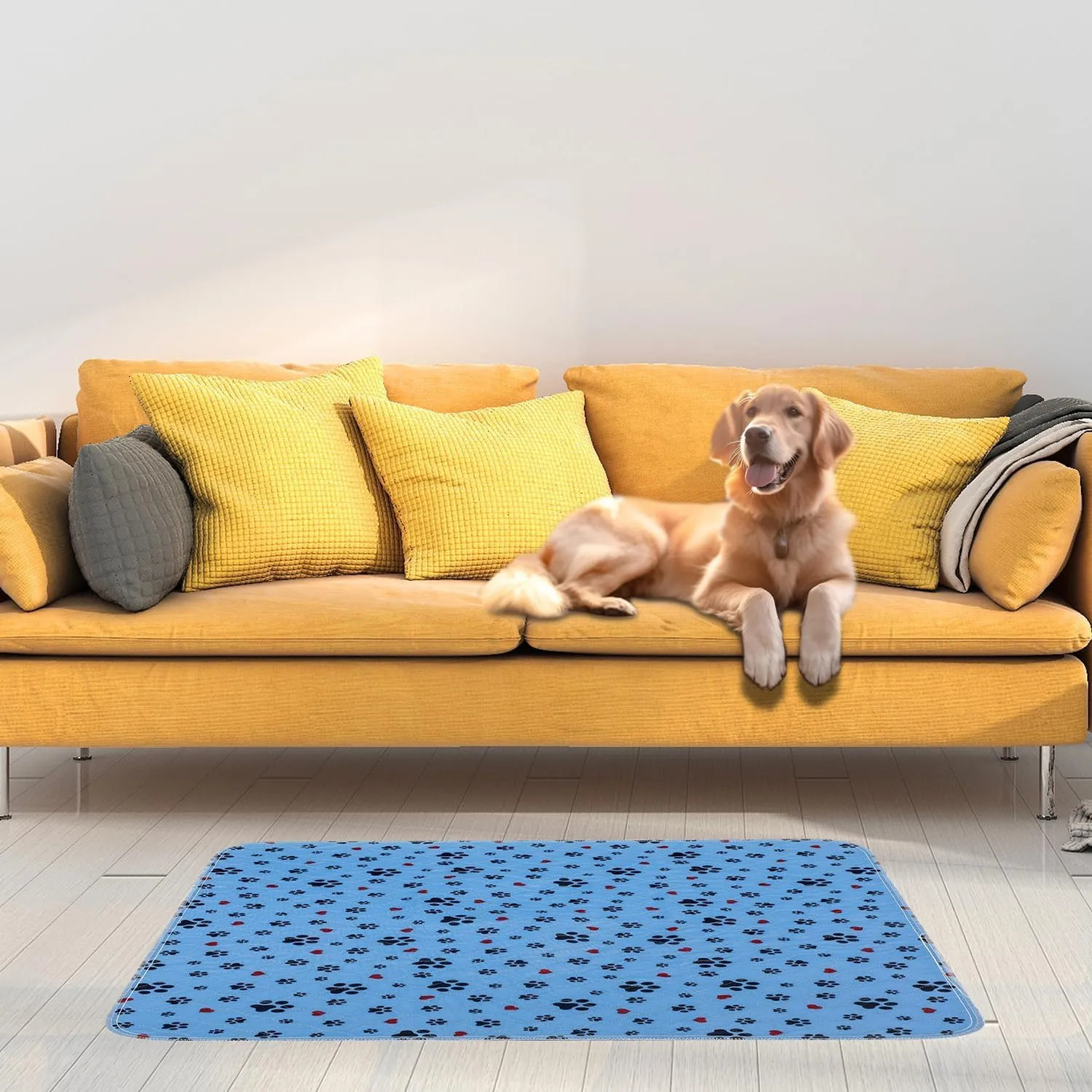 Washable Pee Pads for Dogs,2 Pack Extra Large 48"x48" Super Absorbent Reusable Puppy Pads,Non-Slip 100% Waterproof Dog Pee Pad,Pet Training Pads for Couch, Crate,Potty Training,Floor
