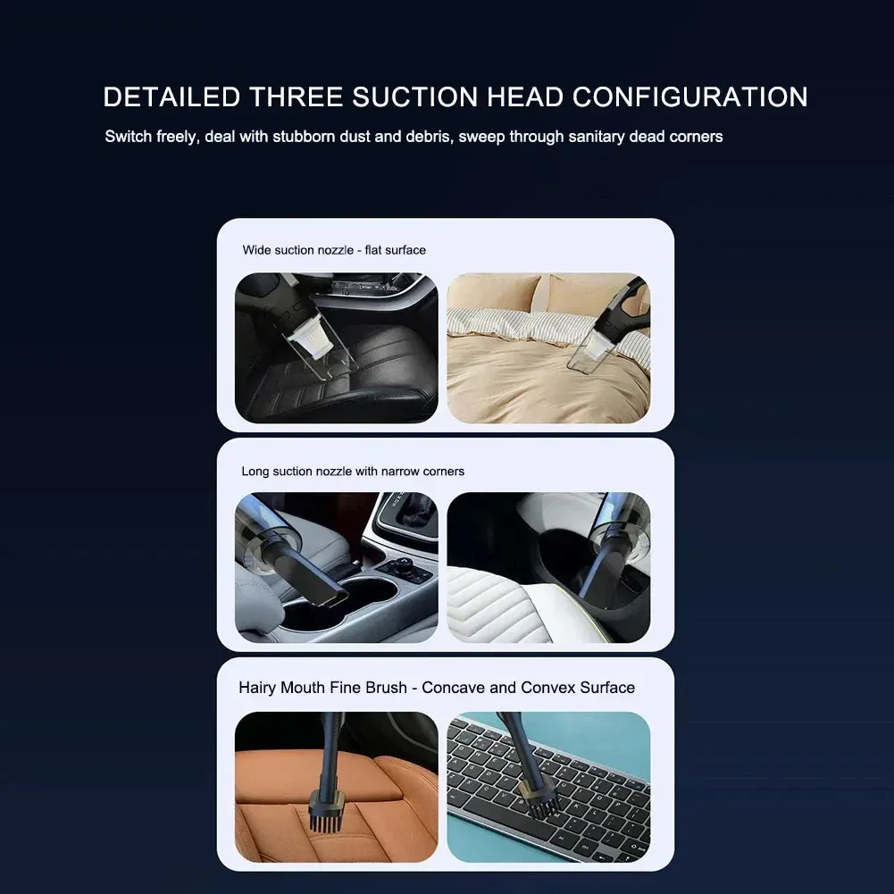 XIAOMI Car Power Vacuum Cleaners 9800000Pa Mini Portable Handheld USB Recharging Cordless Dust Cleaner Household Indoor Cleaning